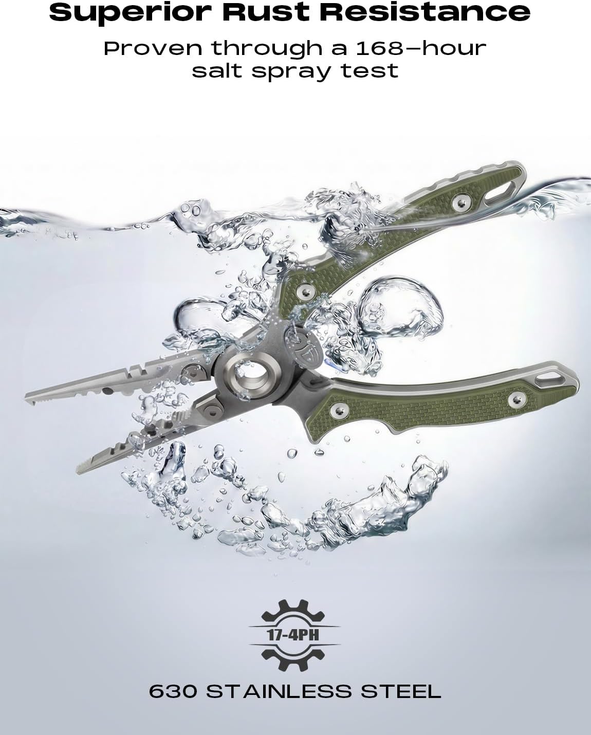 Anti-Twist Fishing Pliers - Multi-Function 7.1" Saltwater Tool | 17-4 Stainless Steel, G10 Handles