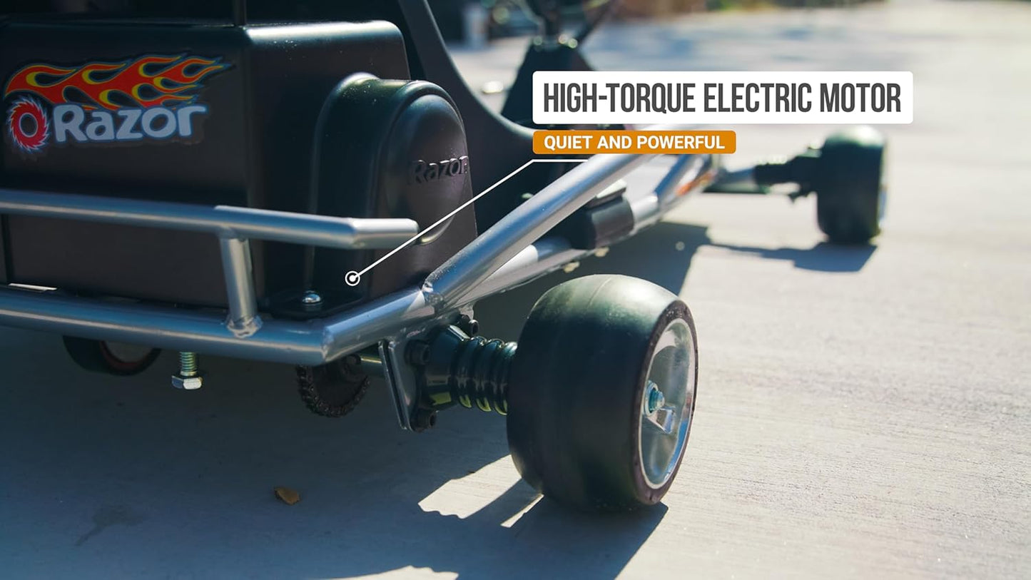 Electric Go-Kart for Ages 8+ | Razor Ground Force One - 12 MPH, 40 Min Runtime, Variable Speed Throttle