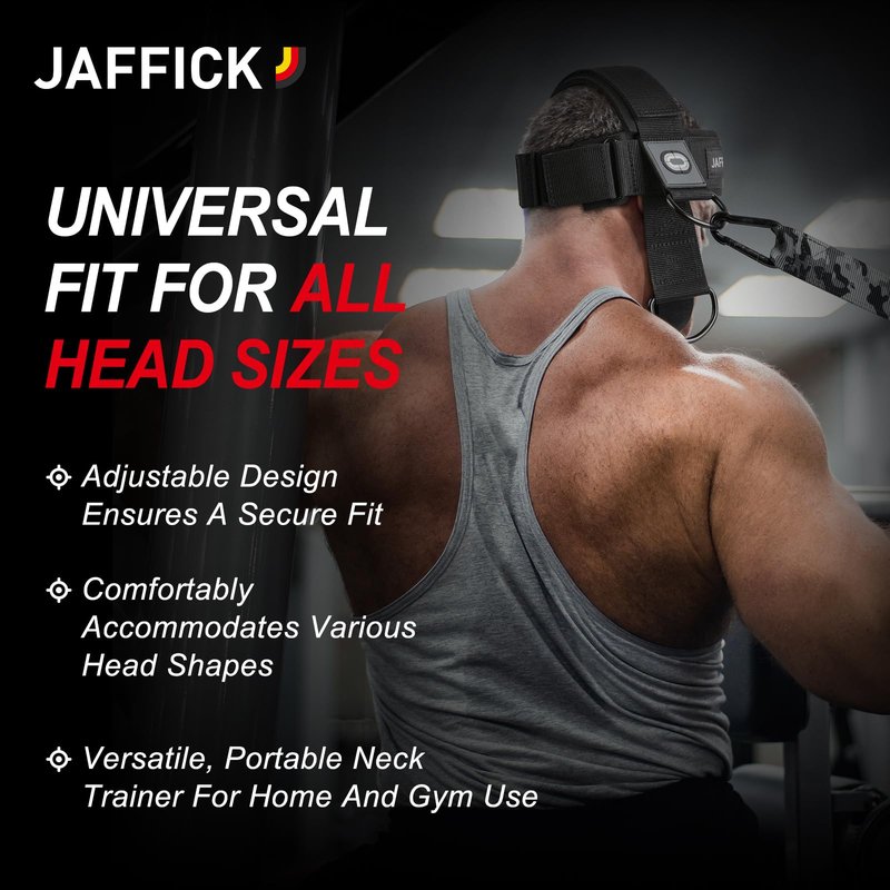 Neck Exerciser - Neck Harness weight lifting Strengthener and Trainer with Adjustable Head and Chin Strap with 38" Rope, Portable Head Harness for boxing equipment