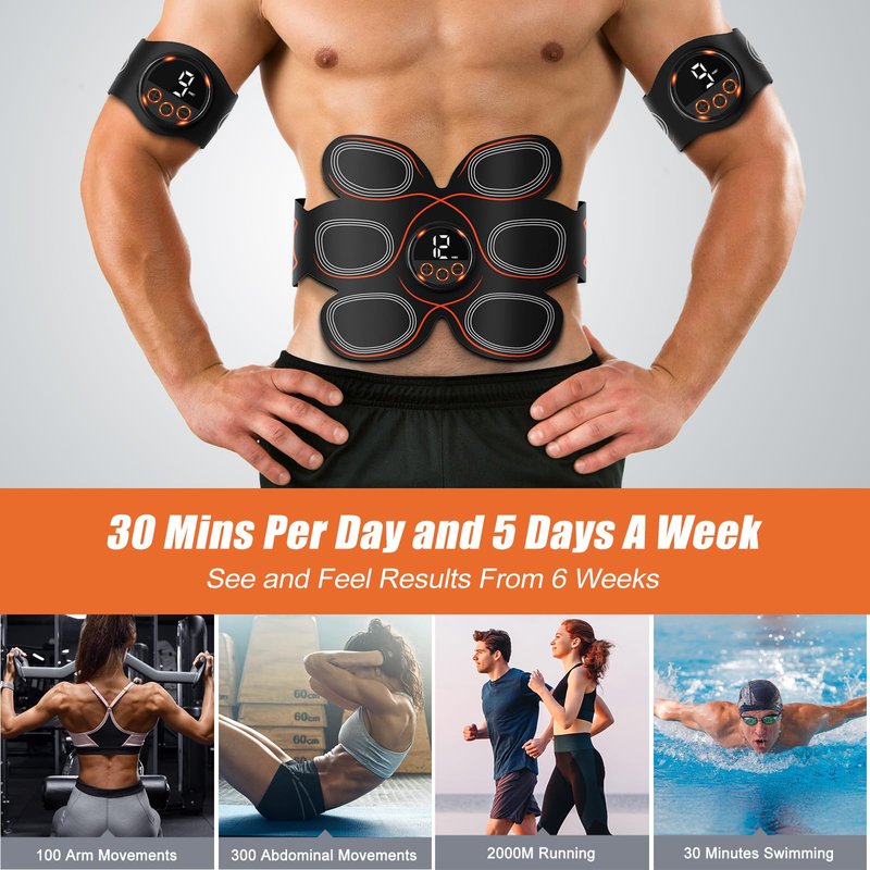 BLASET ABS Muscle Stimulator, Ab Toning Trainer Fitness Belt, Workout Equipment for Abdomen, Arms and Thighs