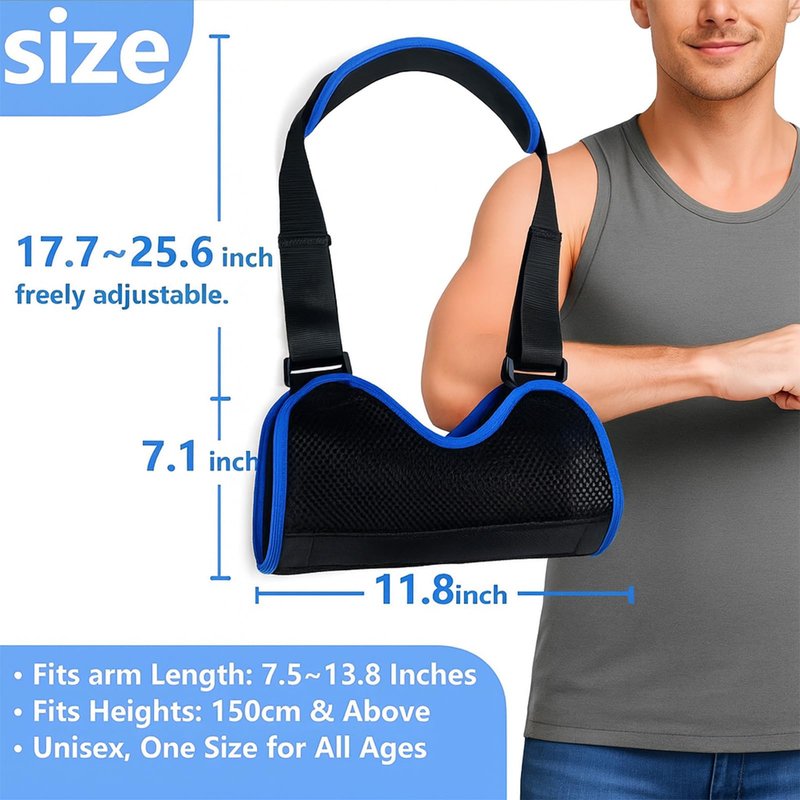 FELICITDR Arm Sling Shoulder Immobilizer - Medical Support for Broken/Fractured Arm Elbow Wrist (Men & Women) | Dual Steel Plate Stability, Adjustable Size
