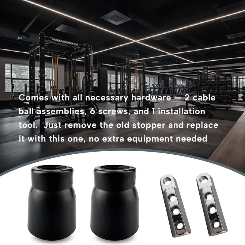 Qiqimingxin Gym Fitness Cable Ball Stopper Ends Gym Pulley Machine Cable Ball Plug for 5mm/6mm Home Gym Machine Pulley System Accessories Heavy Duty PVC & Metal Cable Stops Replacement Ball End Kit