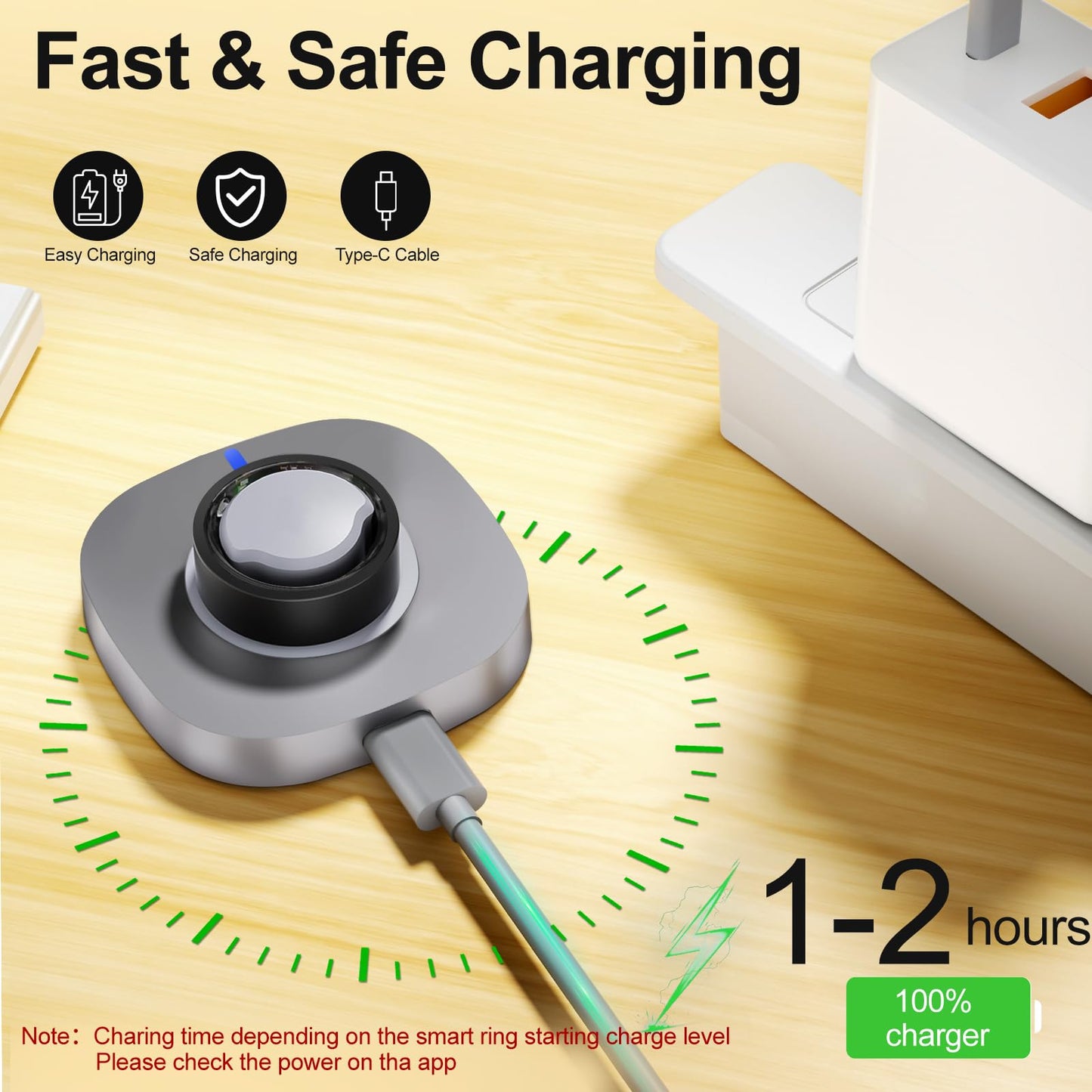 Compatible with Aura-Ring Gen 3 Charger - Size 6 - Charging Dock and USB-C Cable Replacement Accessories