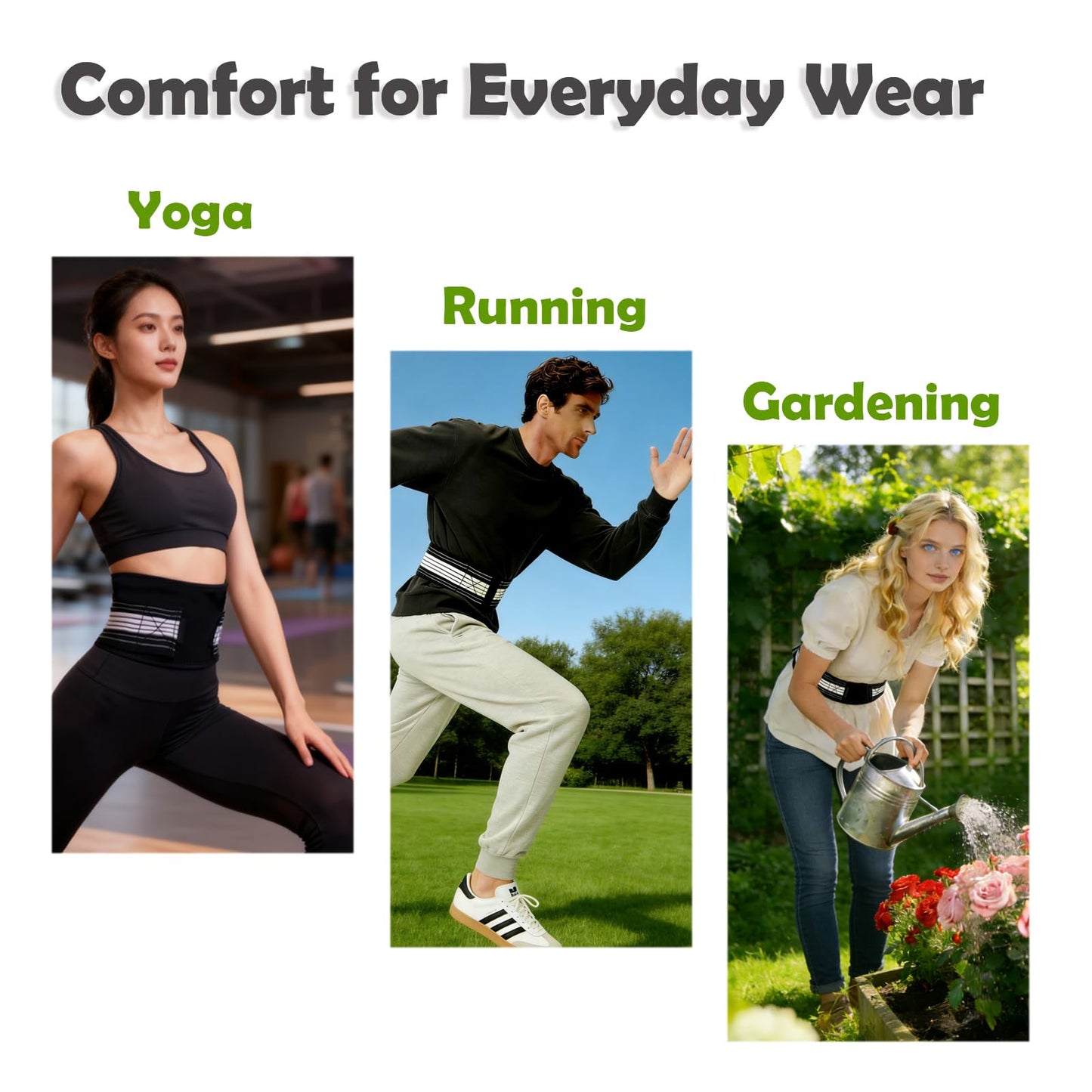 Lightweight Lower Back Brace for Women Men: Narrow Lumbar Support for Pain Relief/Adjutable Dual Compression Belt Alleviates Pain in Lower Back, Leg, Pelvis, Hip&Spine Sciatica/Good for Work Excercise