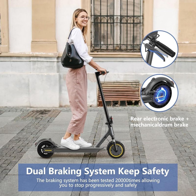 NAVIC Electric Scooter for Adults - Dual Suspension E-Scooter with 19/22 MPH Speed | 8.5”/10" Tires, APP Control