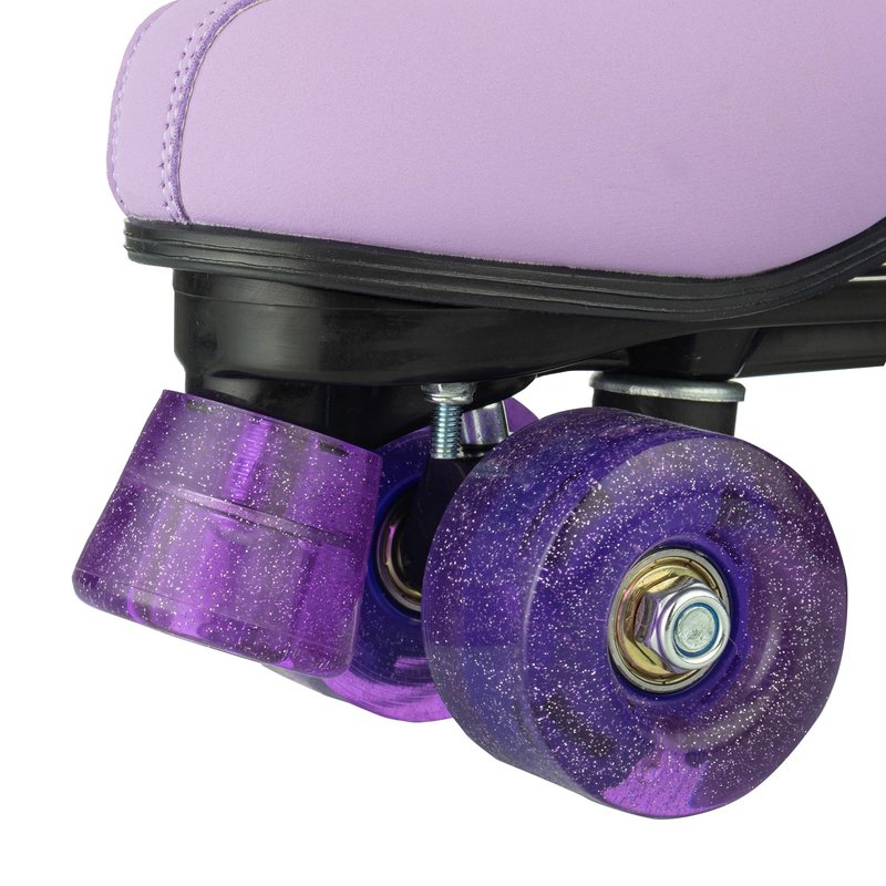jessie Girls Roller Skates for Women, Microfiber Leather and Flash Wheels Purple Roller Skates Girls Ages 6-12 for Beginner Indoor Outdoor (Youth 2)