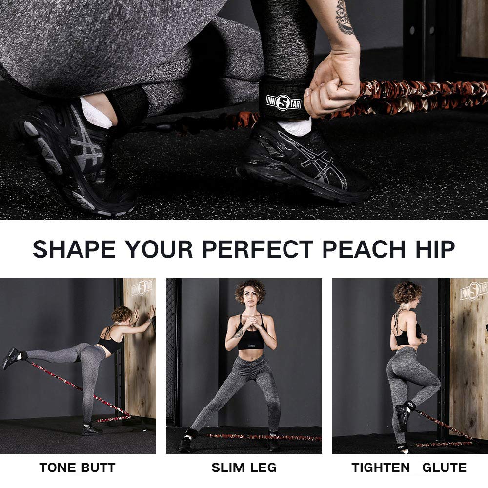 Innstar Multi-Function Resistance Bands for Working Out, Push Up Exercise Bands Resistance Bands Set for Bench Press Gym Equipment, Home Workout, Travel Portabl (Ankle Bands 70LBS)