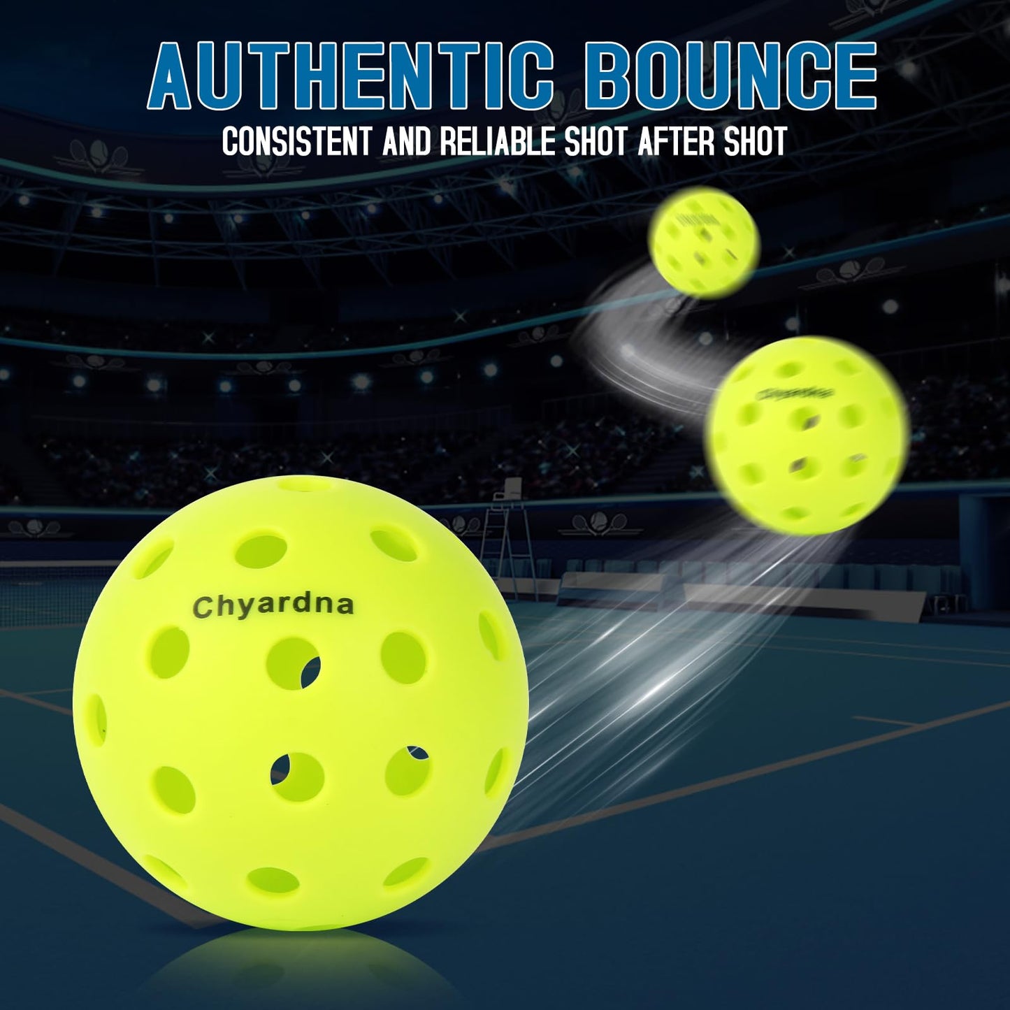 chyardna Outdoor Pickleball Balls |Meet USAPA Official Requirement | Perfectly Balanced,Durable (Green, 6)