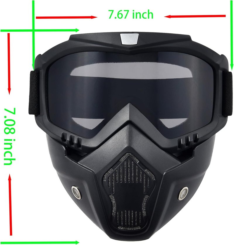 Full Face Paintball Mask - Anti-Fog Tactical Goggles with Removable Face Shield | Airsoft & Motorcycle Use