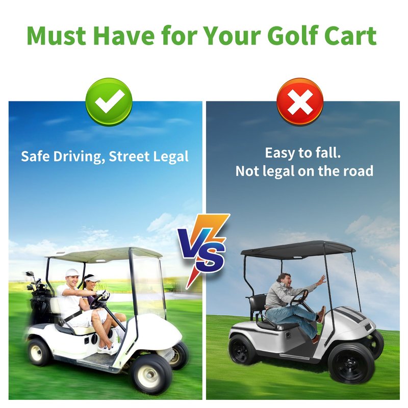 10L0L Golf Cart Seat Belt Kit with Bracket for Yamaha EZGO,Club Car DS Precedent,Front and Rear Seats,Universal Retractable Golf Cart Seat Belts