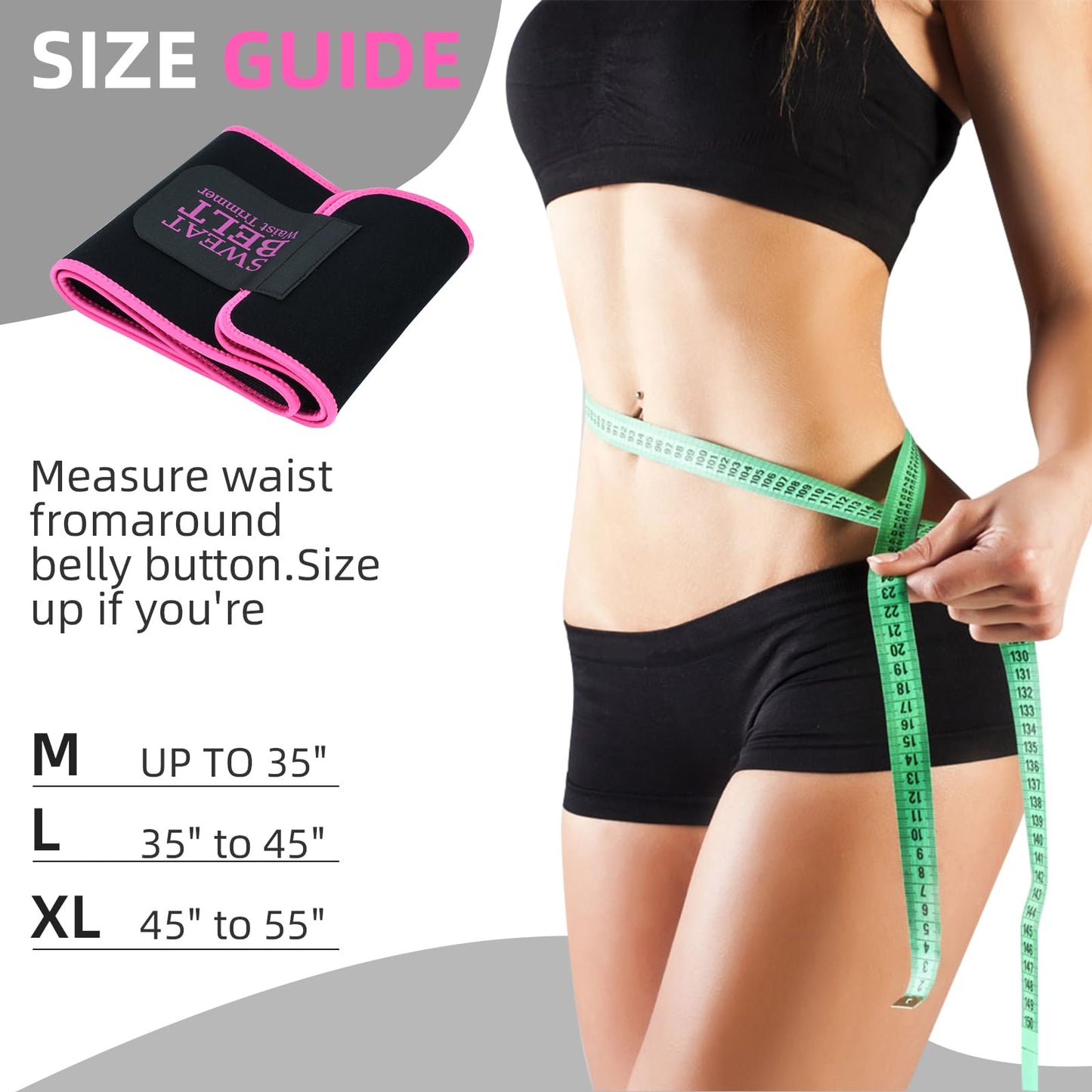 ZPP Waist Trainer for Women and Men, Neoprene Sweat Band Waist Trimmer Belt Slimming Stomach Wrap for Workout Black/Pink