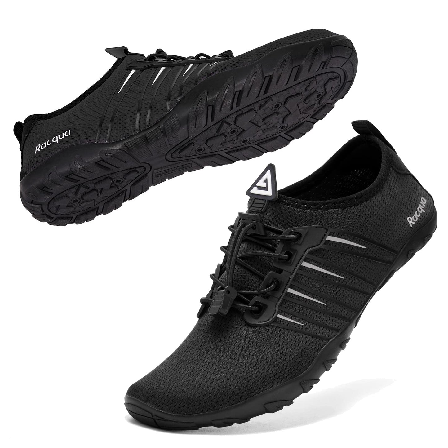 Racqua Pool Shoes Quick Dry Barefoot Water Aqua Sport Beach Swim Surf Diving for Men Women Black 12 Women/11 Men