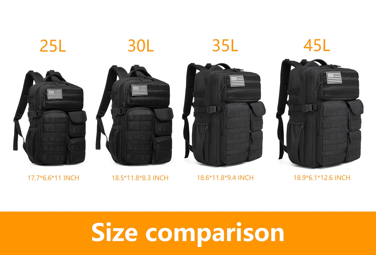 Wotony Tactical Backpack - Military waterproof backpack with multiple pockets and tactical gear for the outdoors (light coffee, 25L)