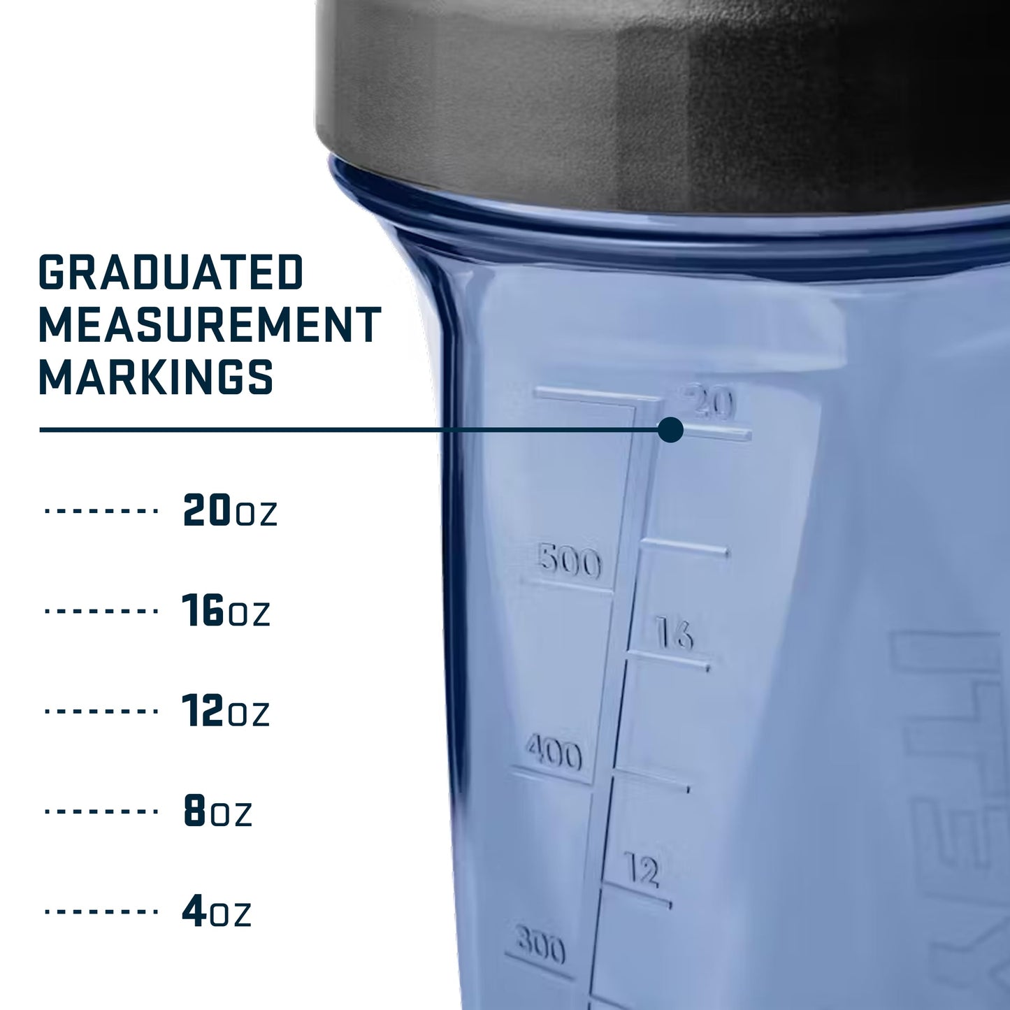 YETI Yonder Helimix Vortex Blender Shaker Bottle Holds up to 20oz | No Blending Ball or Whisk | USA Made | Portable Pre Workout Whey Protein Drink Shaker Cup | Dishwasher Safe, Navy
