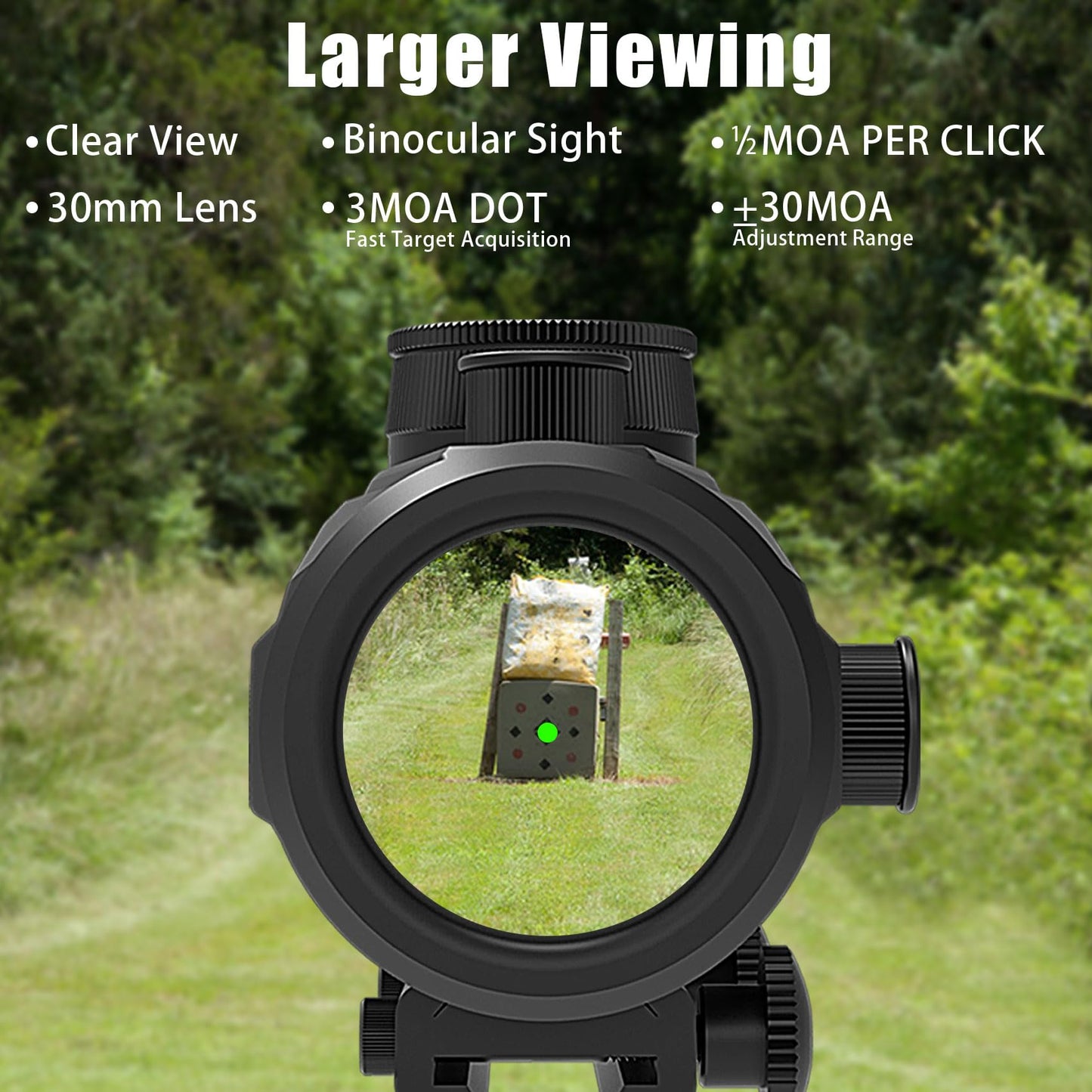 UUQ Tactical 1x30mm Reflex Green/Red/Blue 3 MOA Dot Sight with Dichroic Multi-Layer Coating, High Light Transmission Optic Lens, Dual Wide Rifle Scope,Fits 11/20mm Rail Mount