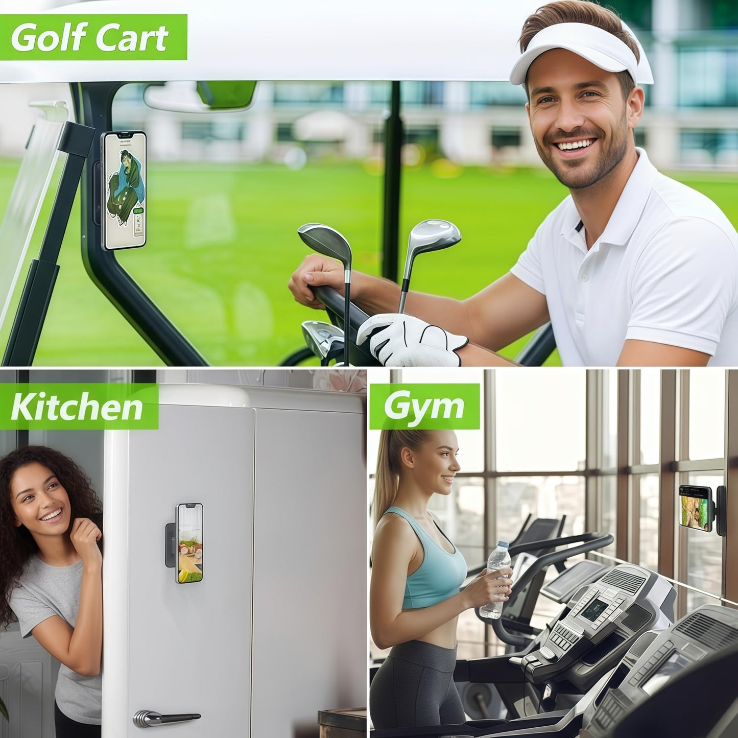 Gorilla Magnetic Golf Cart Phone Holder Compatible with iPhone 17 Pro Max Plus 16 15 14 13 12 Fits EZGO, Club Car, Yamaha, Golf Cart Accessories Essentials Gift for Friend Men Women