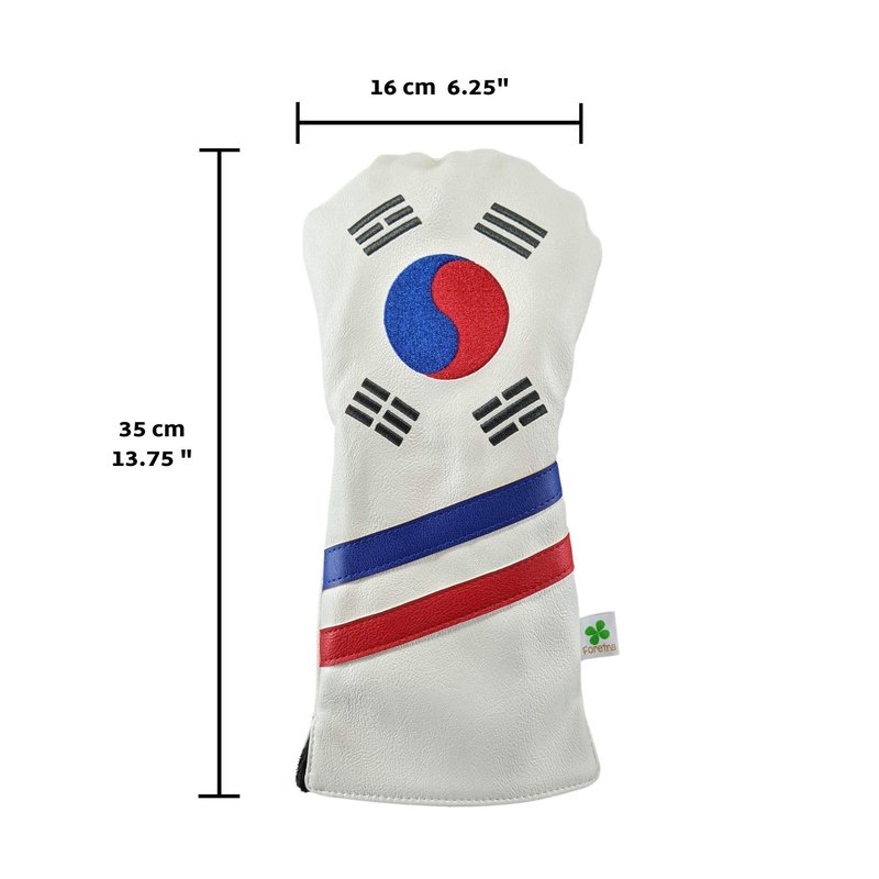 Foretra Driver Headcover Golf Club Covers Blade Mallet Putter Cover Alignment Stick Holder Hybrid Fairway Wood Head Cover Korea Flag Novelty Golf Accessories for Most Brands