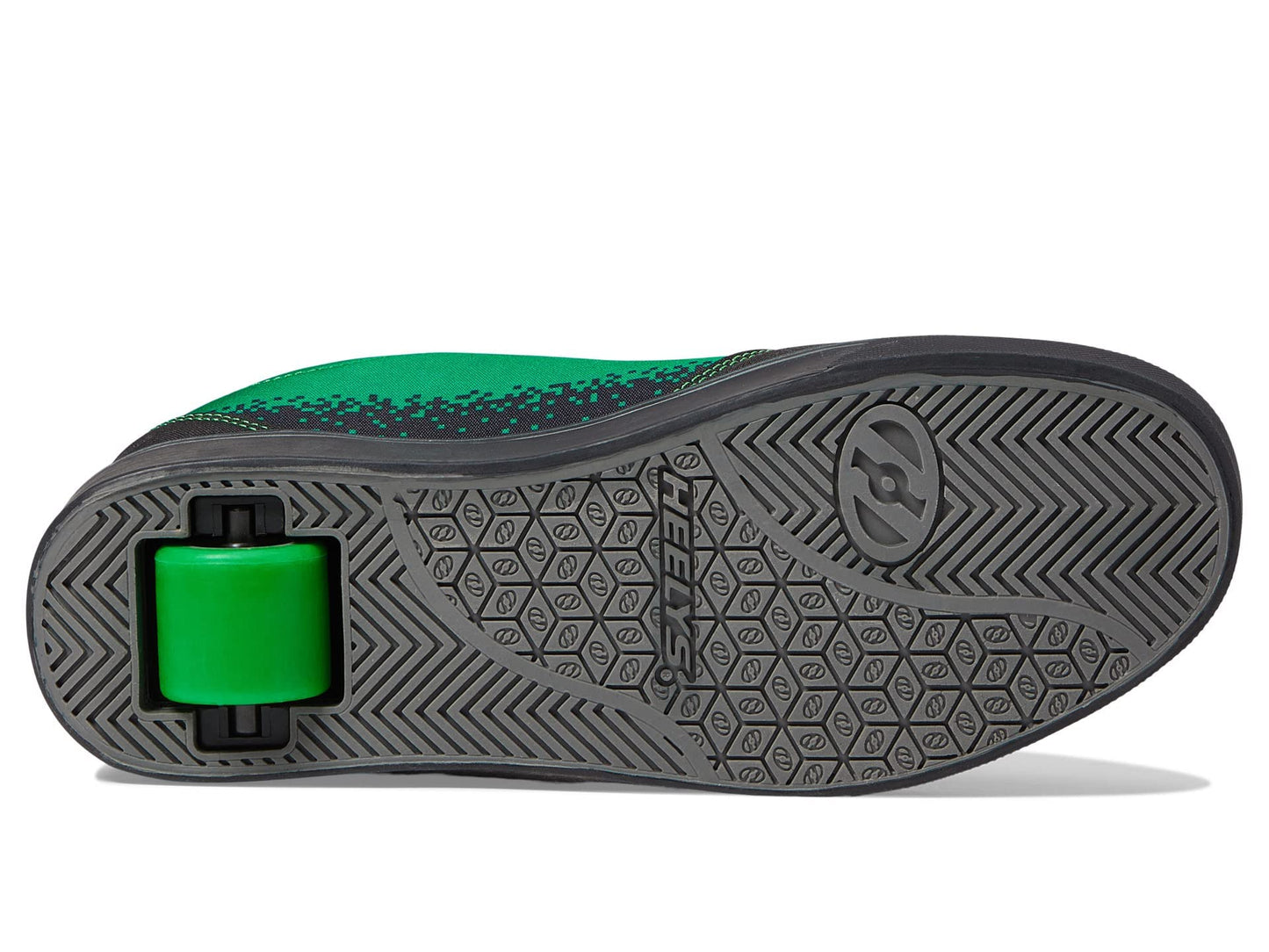 HEELYS Pro 20 Minecraft Skate Shoes for Men - Nylon Canvas Upper - Synthetic Outsole - Low-Profile Wheels Black/Neon Green Men's 12 M
