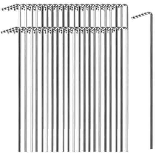 Oligei 45 Pack Tent Stakes, Stakes for Outdoor Decorations, Tent Stakes Heavy Duty, Metal Stakes, Tent Garden Stakes for Gardening & Canopies, Outdoor Christmas Decorations