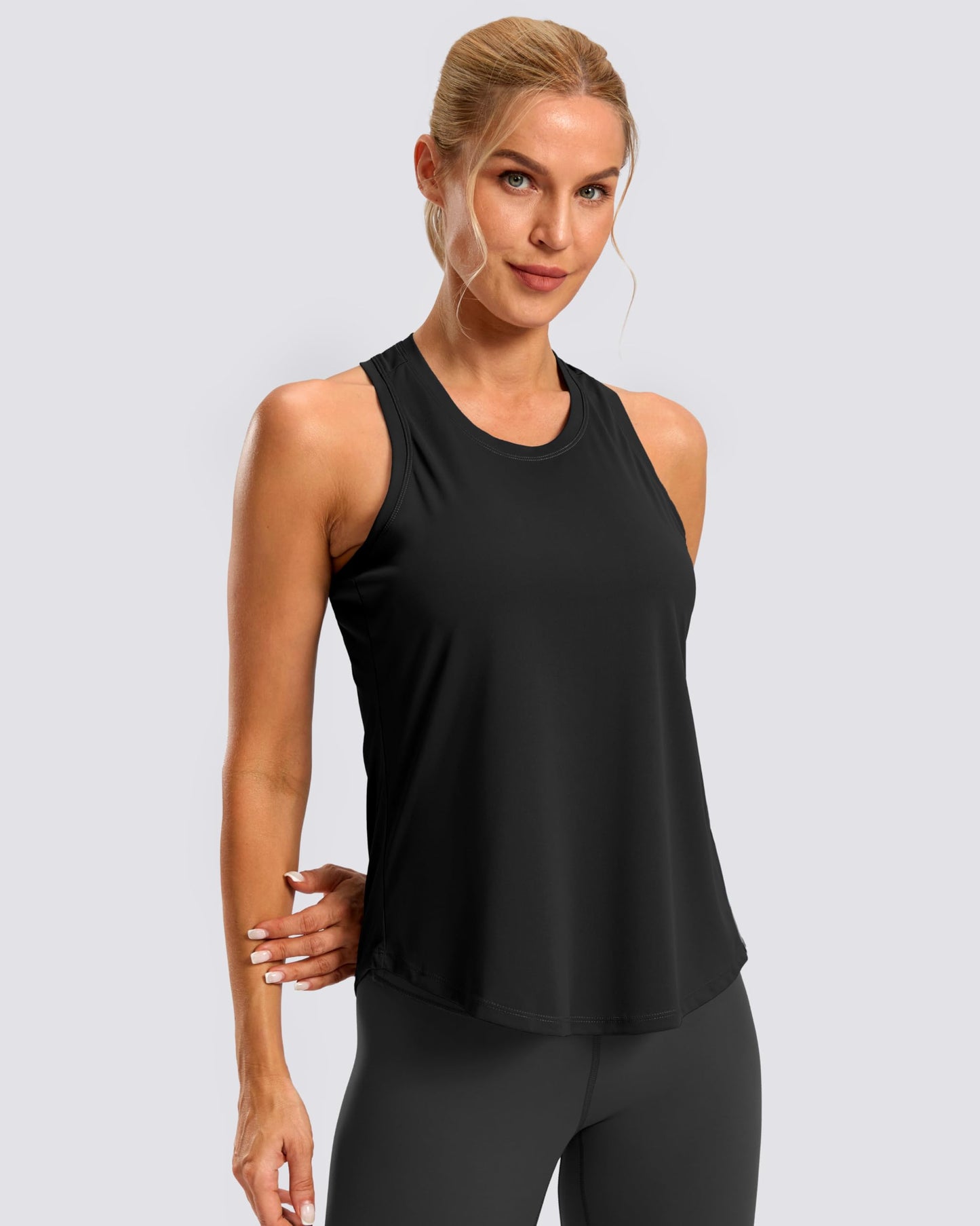 G Gradual Women's Workout Tank Tops Racerback Athletic Yoga Tops Loose Fit Sleeveless Running Gym Sports Shirts for Women(Black,XL)