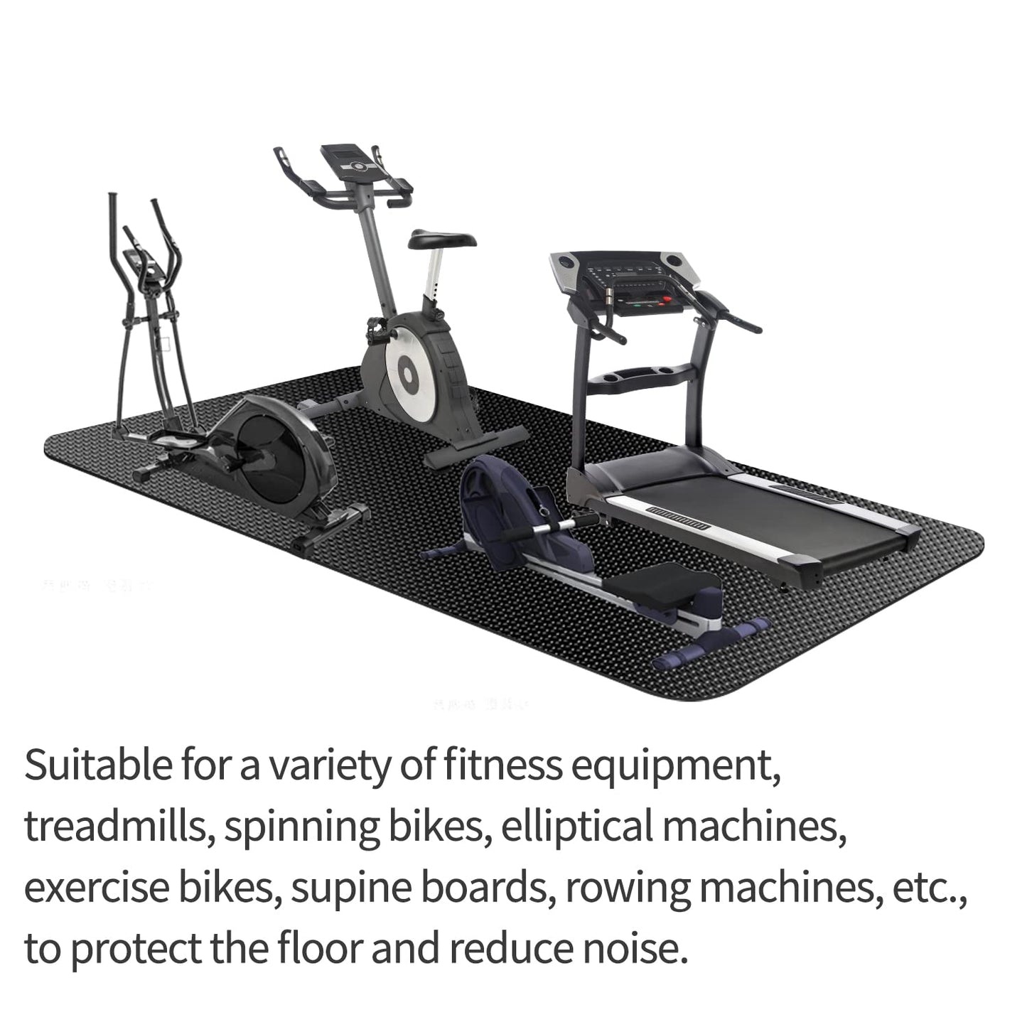 Exercise Equipment Mat,Treadmill Mat,Bike Mat Compatible with Peloton Bike Elliptical Treadmill Mat,Under Exercise Bike Trainer Mat Pad for Stationary Indoor Spin Bike,Hardwood Floor Carpet Black Gym