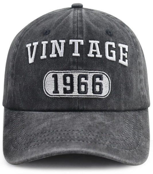 60th Birthday Decorations for Women Men, Funny Vintage 1966 Party Supplies Hat, Adjustable 60 Year Old Baseball Cap, Birthday Gifts for Husband Wife