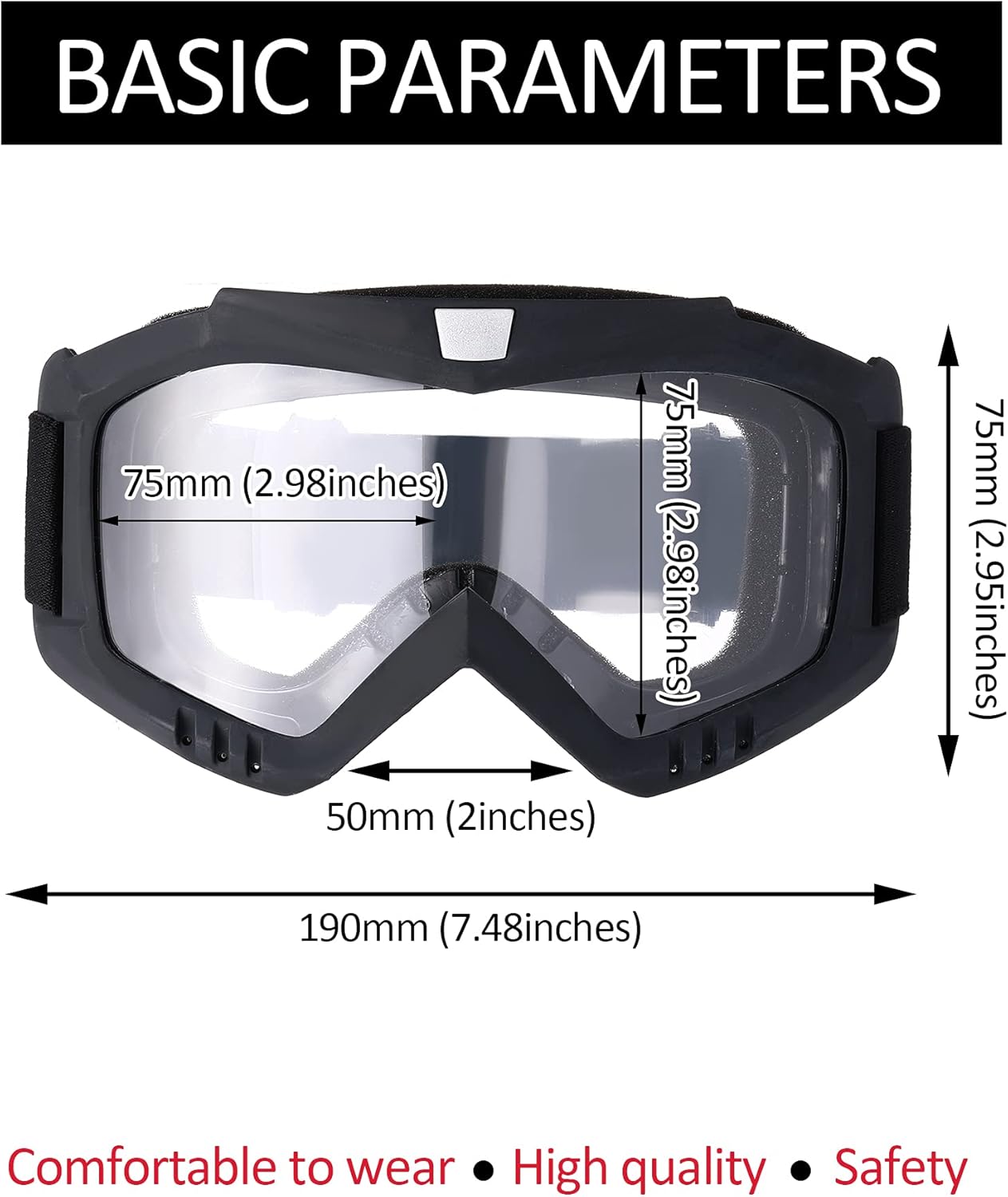 Motorcycle Goggles - Anti-Fog Tactical Riding Glasses for Paintball & Airsoft | ATV Compatible