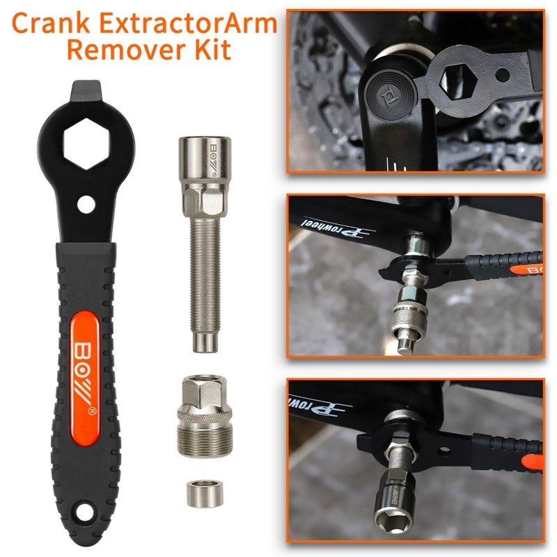 Phidinova Bike Crank Puller Tool Set, Bicycle Square Crank Remover Kit with Allen Wrench Square Taper, Spline, Compatible with ISIS Drive & Octalink Cranks Arm