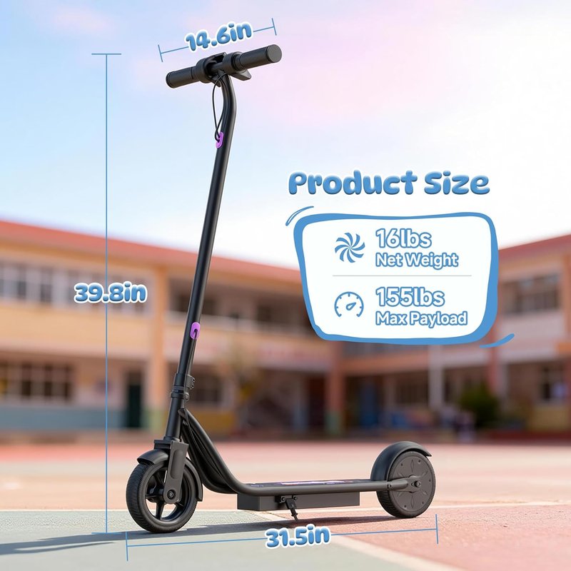 Electric Scooter for Adults - Folding E-Scooter with 250W-500W Motor | 16-24 MPH, 15-60 Mile Range, Dual Brakes, 6.5''-14'' Tires
