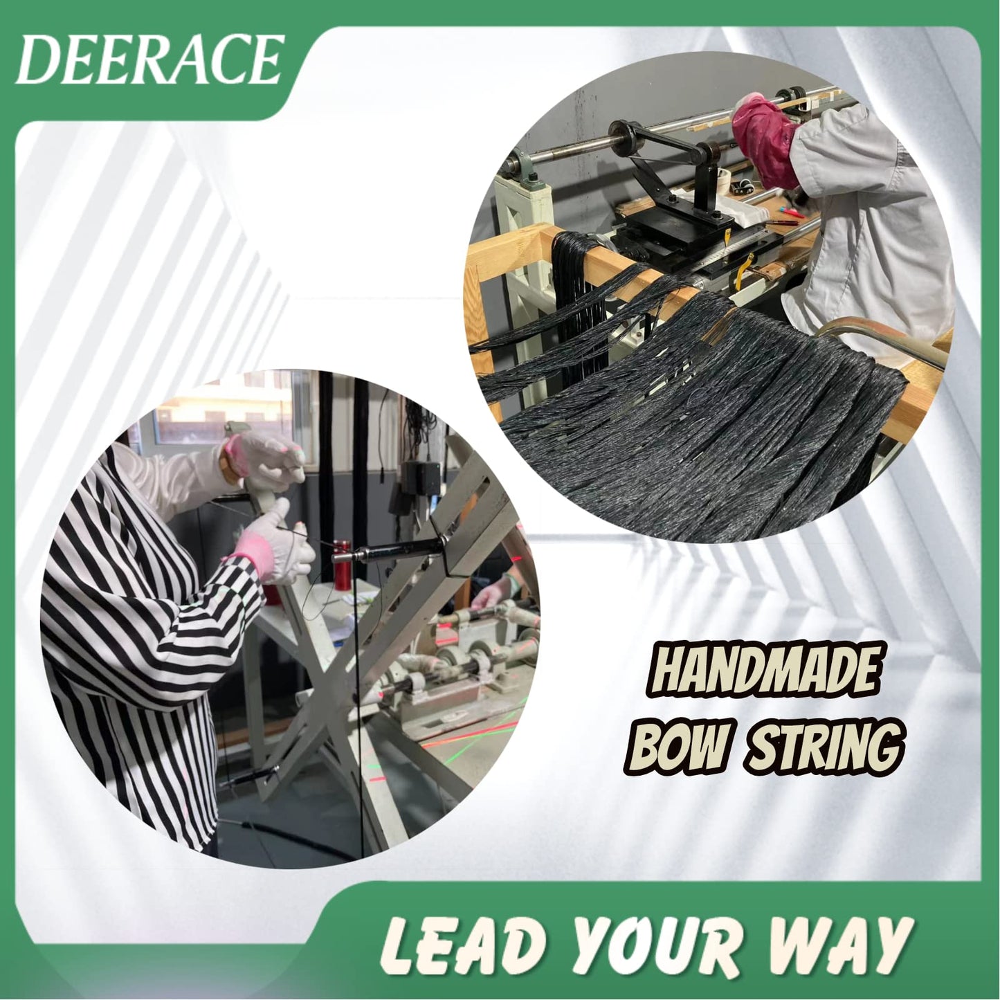 DeeRace Traditional Recurve Bow String and Bowstring Finger Savers Set, Dacron Bow String with Finger Guards (AMO 62” (Actual Length 58”), 16 Strands (Recommended for up to 65 lbs))