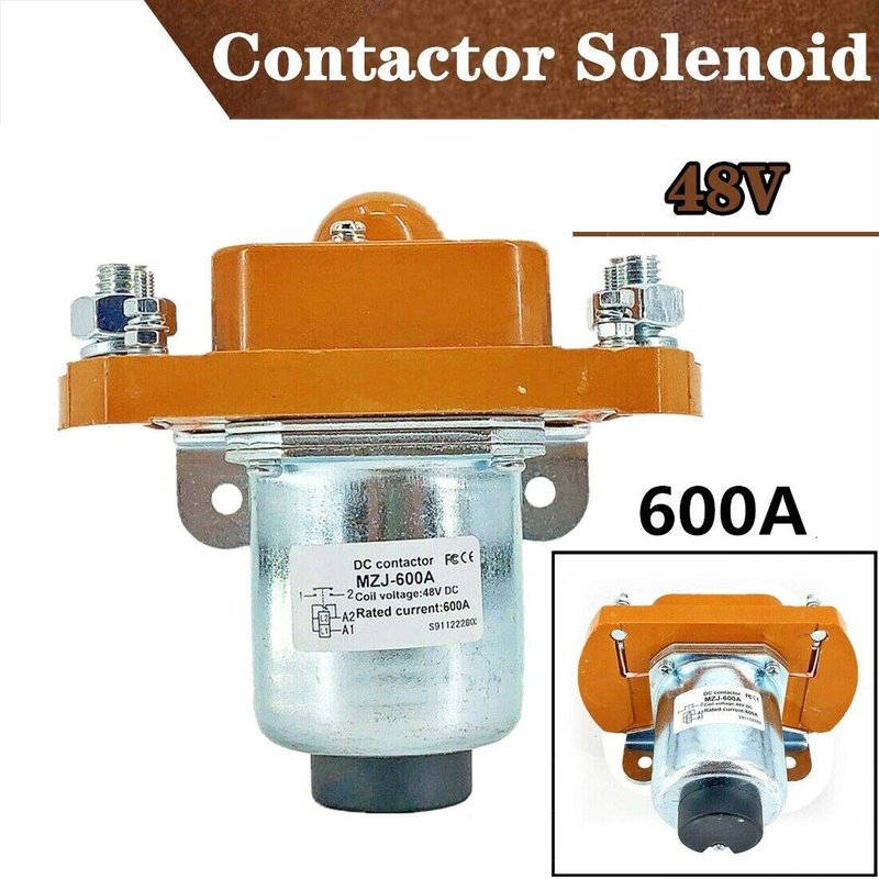 TABODD MZJ-600A Solenoid Contactor for Golf Cart, 48V 600A Contactor Solenoid Heavy Duty for Golf Cart Direct Replacement