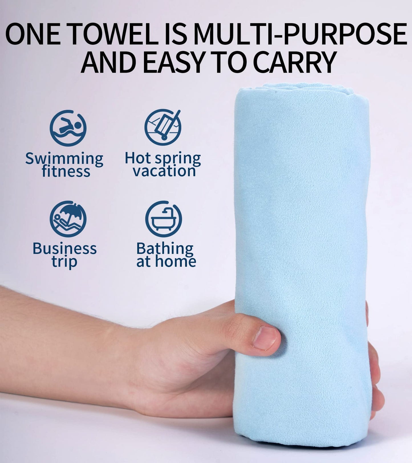 Micisty Microfiber Towel, Beach Towel, Fast Drying, Lightweight, Soft, Compact, Quick Dry Fitness Hiking Yoga Camping Travel Towel (Blue, L 30x60 in)