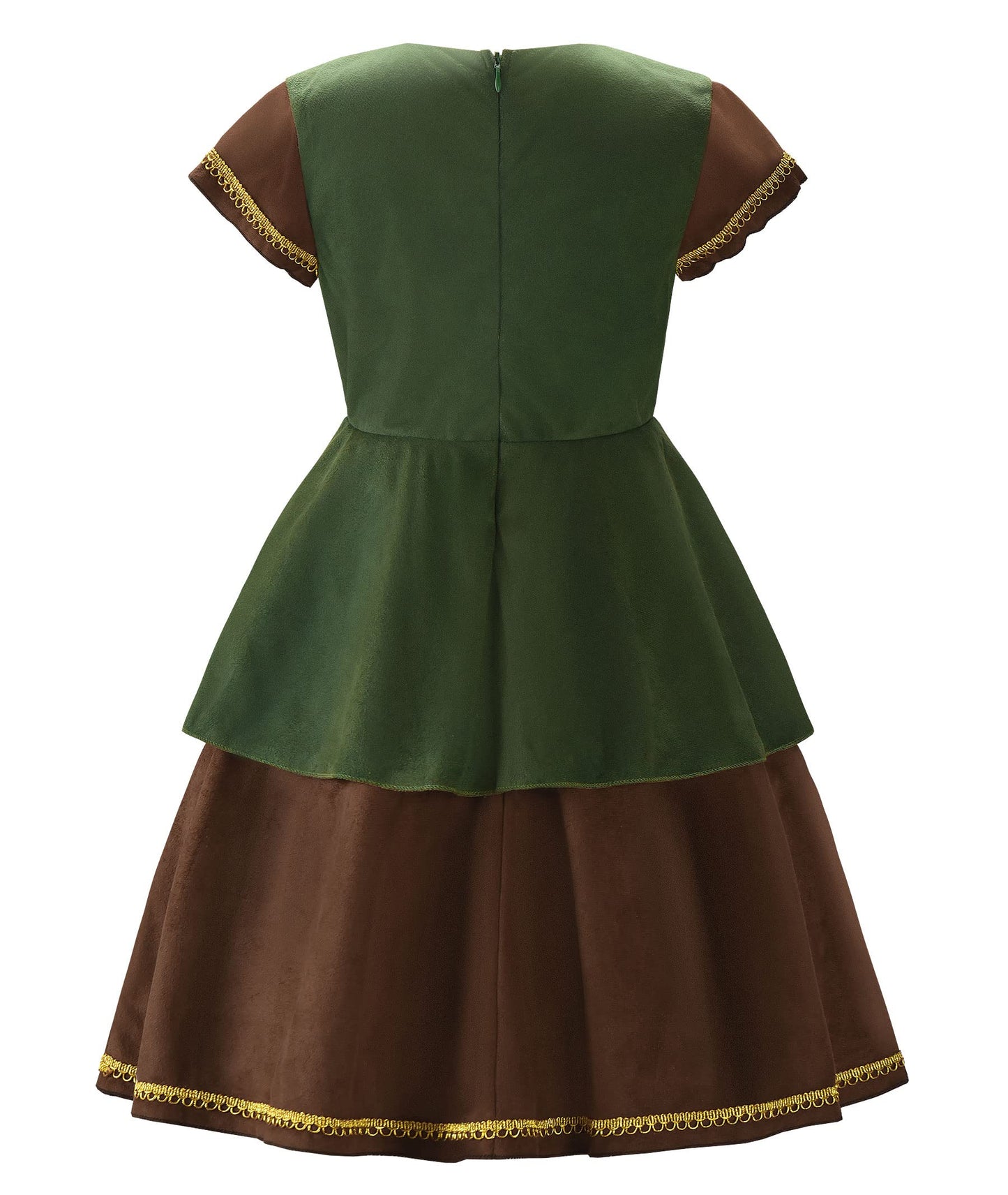 ReliBeauty Archer Costume Girls Huntress Costume for Girls with Cape,Green,110