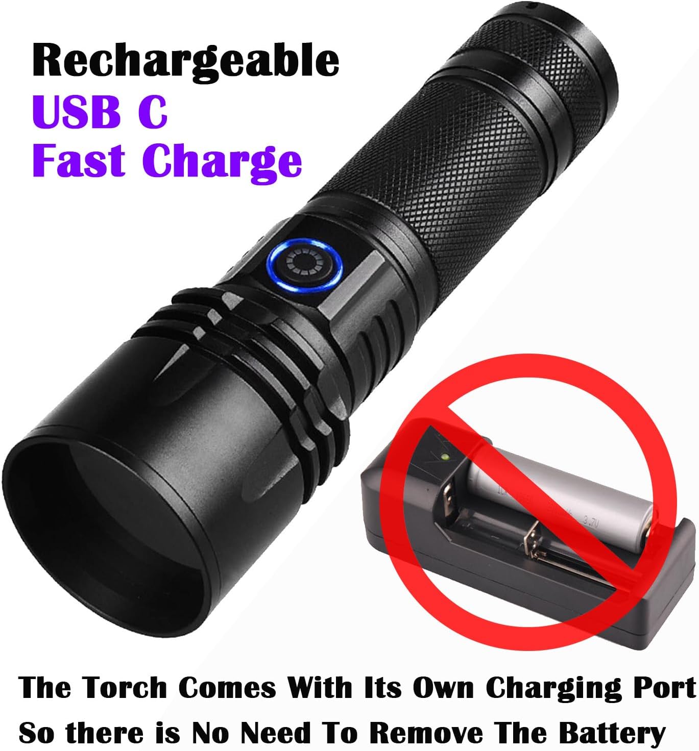 UV Blood Tracking Flashlight - Rechargeable Deer Finder Light for Blood Trailing | Purple