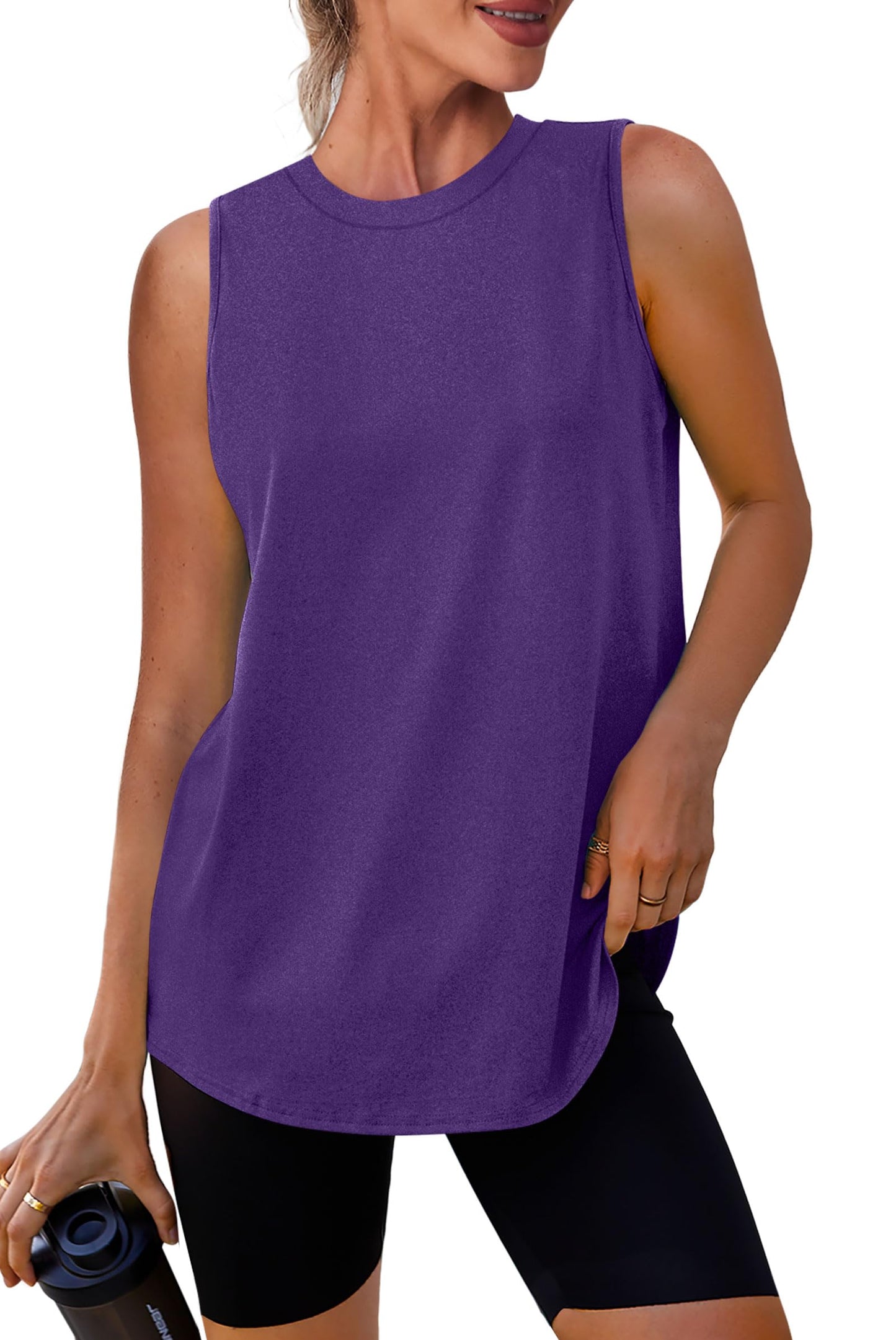 XIEERDUO Tank Tops for Women Exercise Tennis Running Shirts Activewear Fitness Fashion Tank Tops Dark Purple S