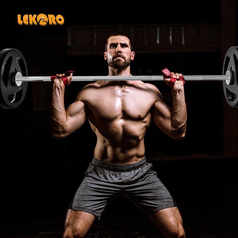 Olympic Barbell Bar 4FT, 350LB EZ Curl or Straight Weight Lifting Bar, Fits 2-Inch Olympic Plates, Rotating Sleeves, 2 Spring Collars, Knurled Strength Training Bar for Home Gym