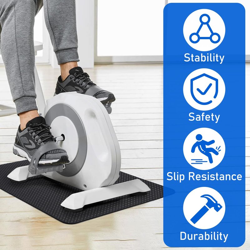 TOBWOLF Upgraded Double-Sided Non-Slip Workout Mat for Under Desk Elliptical, Exercise Mat for Ellipse Leg Exerciser as Seen on TV, Anti-Slip Mat Suitable for Leg Exerciser While Sitting for Seniors
