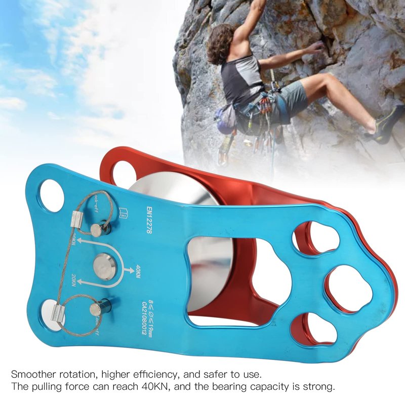 Topyond Camnal 40KN Rock Climbing Pulley Fixed Side Single Sheave Pulley for High Altitude Traverse and Hauling Gear, Ideal Outdoor Survival Tool, Hauling Pulley for Climbing Enthusiasts