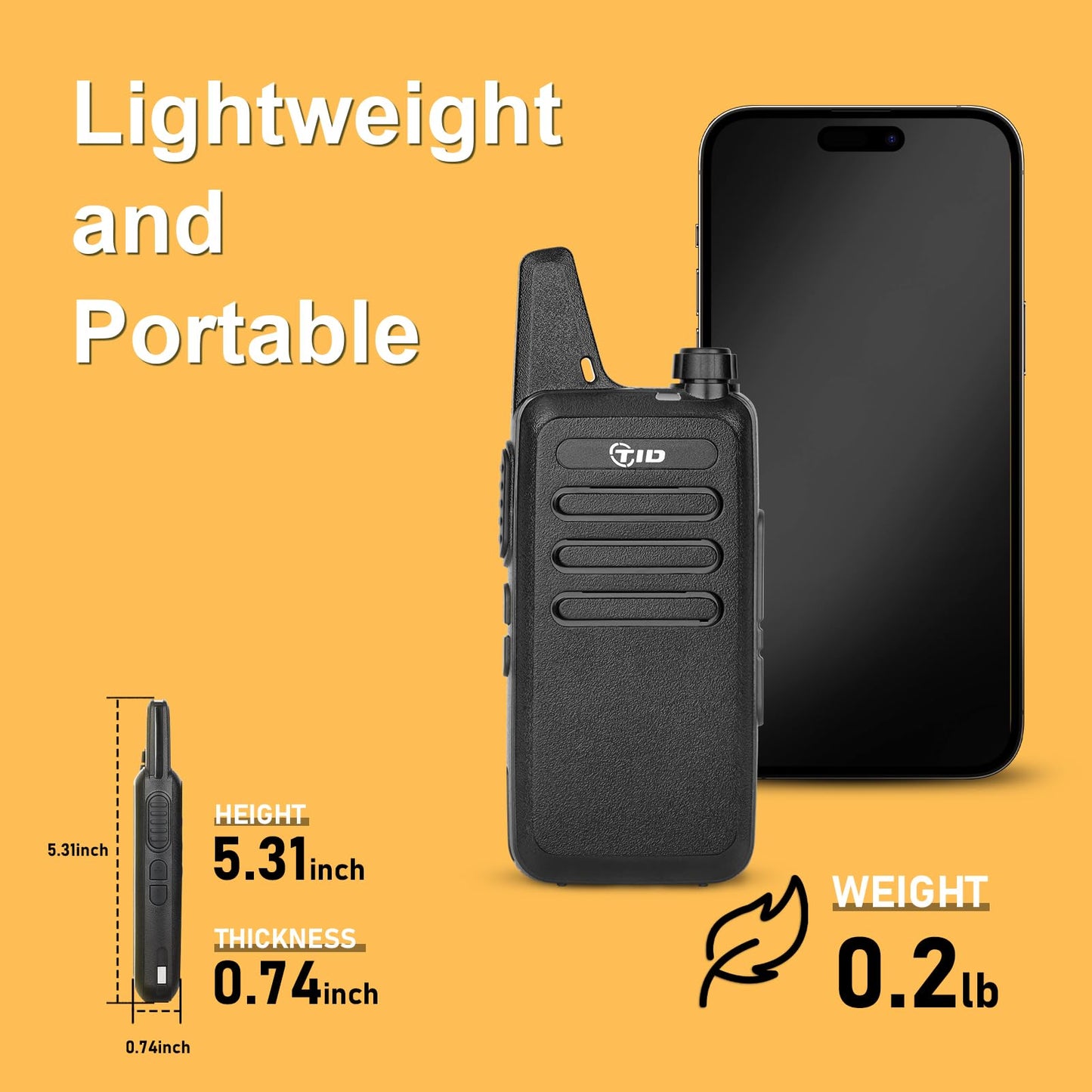 TIDRADIO TD-M8s Walkie Talkies for Adults with Earpiece (8 Pack) Long Range Two Way Radio with 6 Way Multi Gang Charger and USB Charger for Warehouse Business Church and Retail