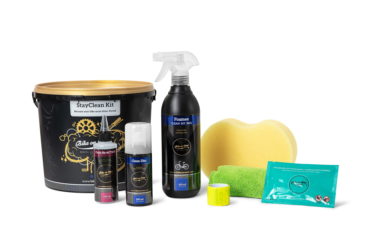 BIKE on Wax Complete Bicycle Cleaning Kit | Ultimate Bike Care Bucket | Cleaning Kit for All Types of Bikes | StayClean Kit for Total Bike Care