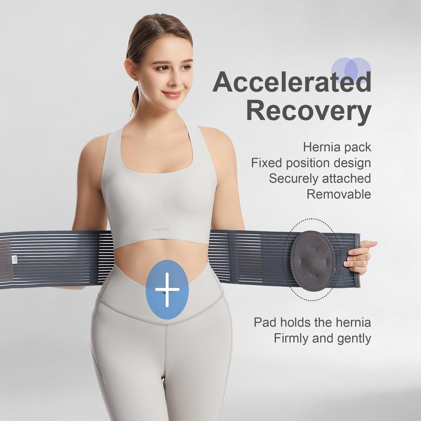 gagaiuco Umbilical Hernia Belt for Men and Women - Hernia Support for Men with 2 Compression Pad (inguinal, femoral, incisional) - Abdominal Binder Post Surgery and Postpartum （S/M）