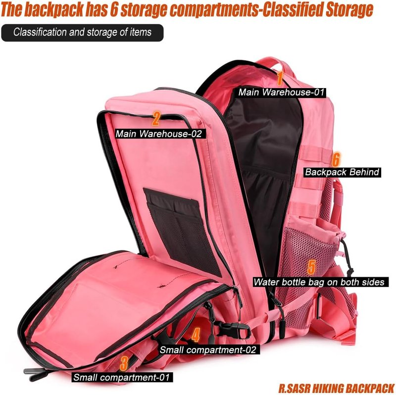 Tactical Backpack - 45L Military Assault Pack with MOLLE | Large 3-Day Bug Out Bag for Hiking & Camping