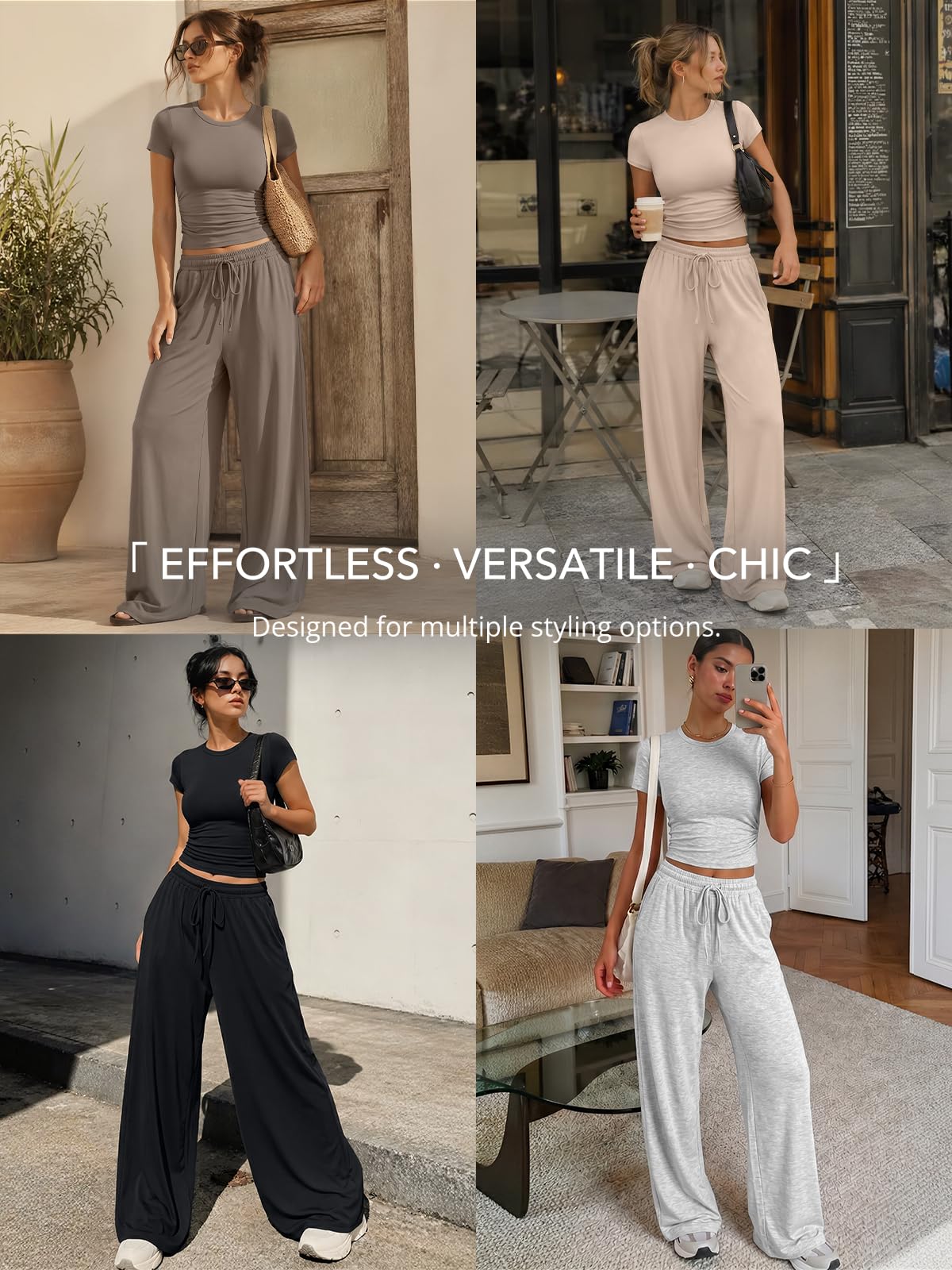Trendy Queen Womens Petite 2 Two Piece Set 2026 Summer Workout Beach Vacation Cruise Gym Clothes Spring Fashion Lounge Matching School Comfy Airport Travel Outfit Athleisure Clothing