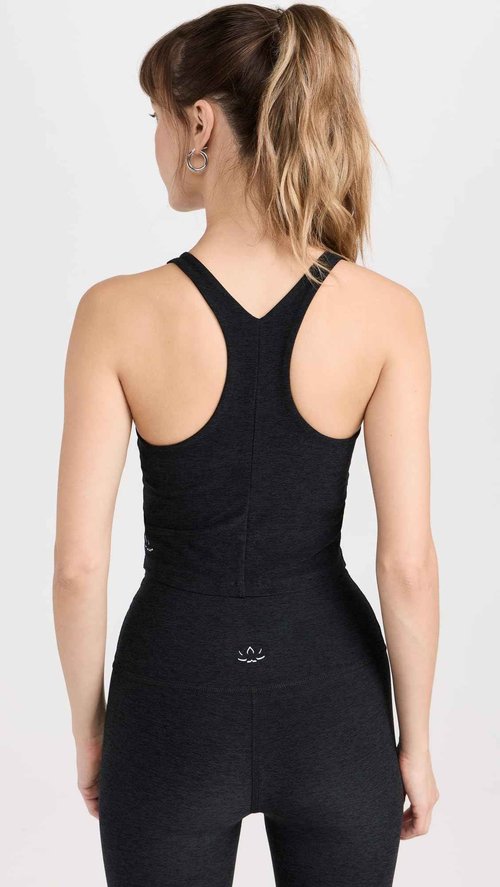 Beyond Yoga Women's Spacedye Refocus Cropped Tank, Darkest Night, M