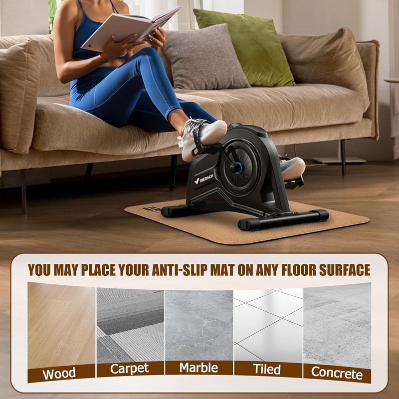 Non-Slip Workout Mat for Elliptical Machines - Stability & Floor Protection | Ideal for Under Desk Use
