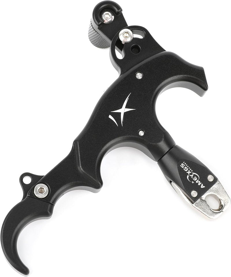 Archery Bow Release Aid - 360° Rotating Thumb Release for Left/Right Handed | Adjustable 3/4 Fingers
