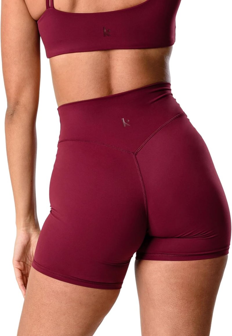 High Waisted Women's Biker Shorts - Kamo Fitness Serenity 6" Inseam, No Front Seam, Thigh Friendly, V Booty Design