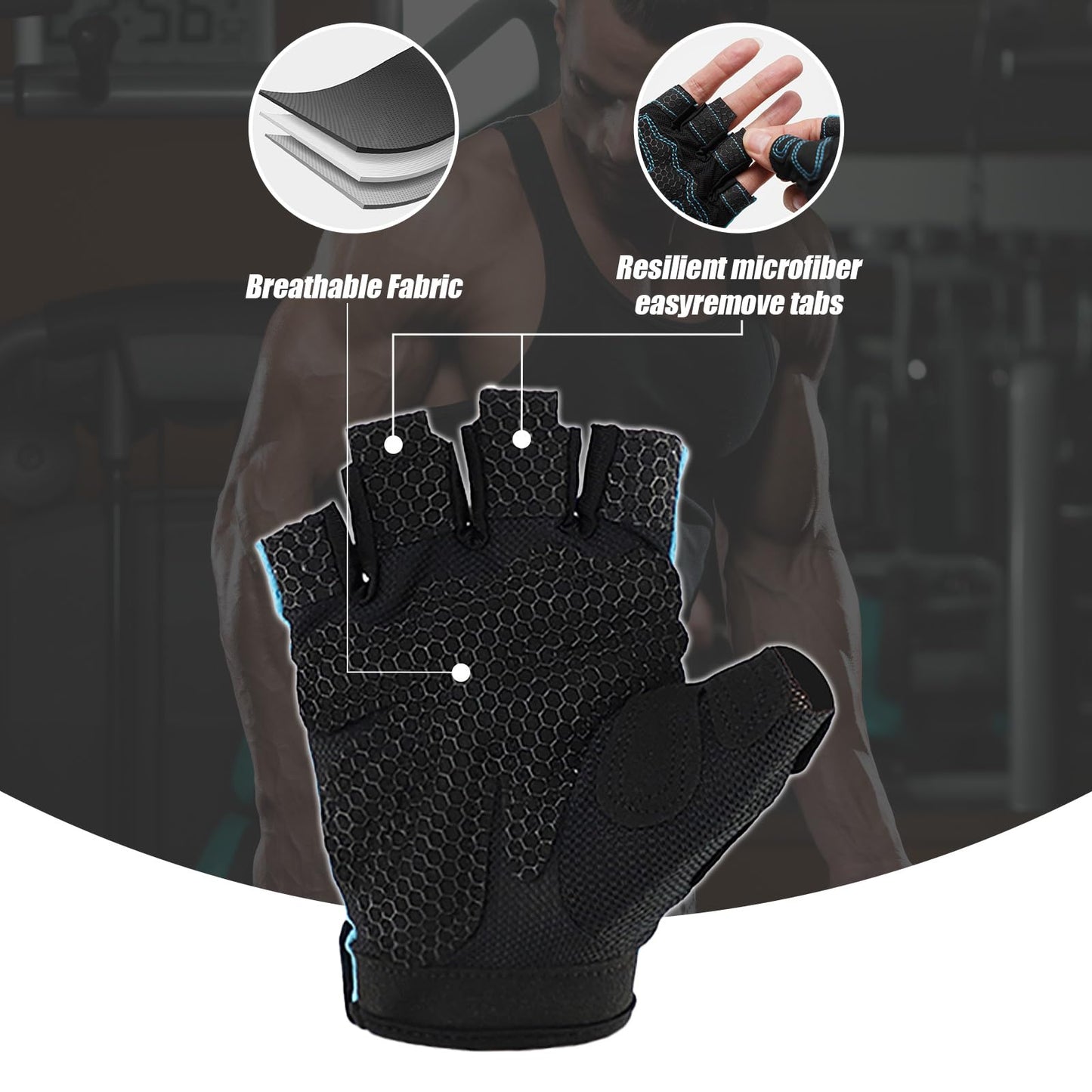 CINDALOG Weight Lifting Gloves Full Palm Protection, Workout Gloves for Gym, Cycling, Exercise, Breathable, Super Lightweight for Mens and Women (Pink, Large)