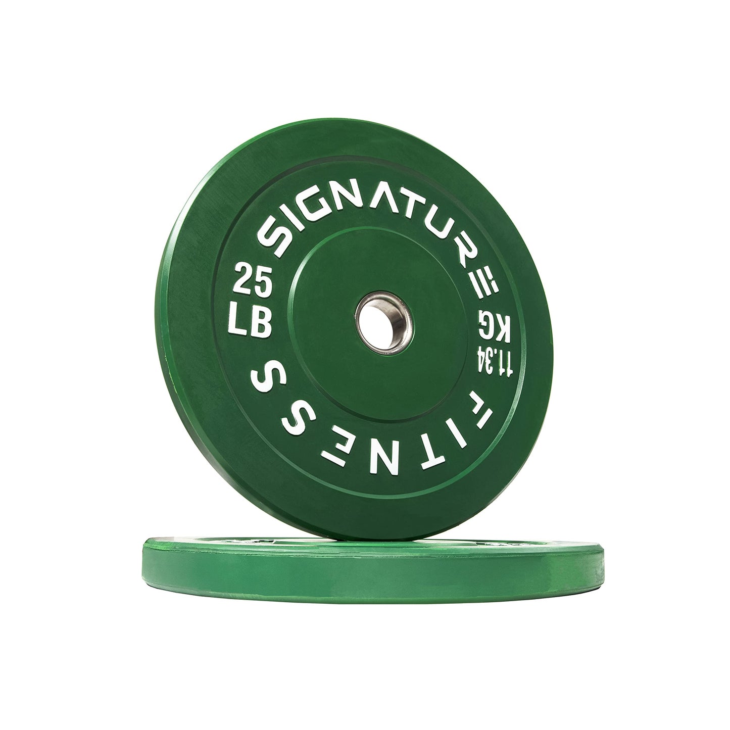 Signature Fitness 2" Olympic Bumper Plate Weight Plates with Steel Hub, 25LB Single, Colored