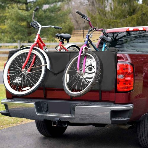 DNA MOTORING TGP-001 53" W X 15" H Heavy Duty Vinyl Truck Tail Padded Tailgate Cover Adjustable Straps Handle Flap for MTB Bike Carrier Bicycle